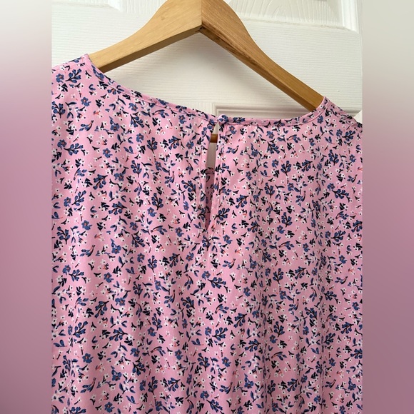 Pretty Little Thing plus size 2XL pink ruffle mini dress floral short sleeve - Picture 6 of 11